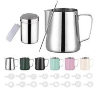 350 ml Milk Jug Stainless Steel Barista Milk Jug with Measurement Mark 12 oz Mi