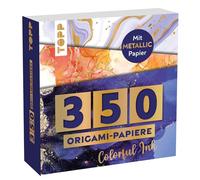 350 Origami Block Colourful Ink: 350 Folding Papers (14 x 14 cm, 80 g/m²), in 25 Designs, 50 of which Papers with Metallic Foil, 20 Pages Origami Basic Course, Soft Cover