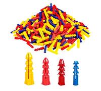 350 Pcs Wall Plugs Set, Wall Plugs Assorted (5mm 6mm 7mm 8mm) Fixings Expansion Plug, Four Colors Impact-Resistan Walls Plug, Suitable for Fixture on Bricks Concrete Gypsum Boards and Particleboard
