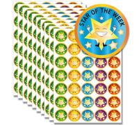 350 Reward Stickers for Children to Motivate and Praise - 32mm Diameter Stickers - Premium Quality - Fully Recyclable - Easy to Peel (STAR OF THE WEEK)