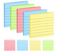 350 Sheets Lined Stick Notes,7.6 x 7.6 cm Coloured Super Sticking Power Memo Pads,Lined Revision Cards, Assorted Double-Sides Lined Note Card,Large Sticky Notes for Study,Work and Reminder
