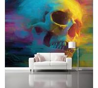 350 x 256 cm（WxH Mural Wallpaper for Living Room, Digital Art Skulls Dynamic Abstraction Pattern Non-Woven Photo Wallpaper for Dining Room Hallway Lounge Wall Decoration - Color