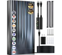 3500+ Miles Tv Antenna Indoor, 2025 Digital Antenna for Smart Tv Outdoor, Strongest HDTV for Local Channels with Amplifier, Signal Booster & 52FT Coax Cable/AC Adapter Support 8K 4K 1080p