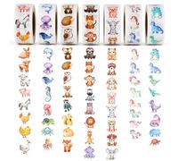 3500 PCS Cute Animal Stickers Roll, 7 Rolls Stickers for Kids Self Adhesive, Farm Shark Unicorn Dinosaur Stickers for Kids Girls Incentives Scrapbook Envelope Seals Party Favor DIY Craft