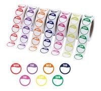 3500 PCS Days of The Week Stickers - 7 Rolls Food Rotation Labels (7 Roll) - Removable Day Dots for Commercial Kitchens, Restaurants & Home Meal Prep Food Safety Labels