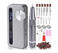 35000RPM Electric Nail Drill Machine Professional Nail Drills for Gel Nails Polish Rechargeable Portable Nail File Manicure Tool(DMJTZ-M50-Gray-USB)