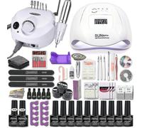 35000rpm Nail Art Kit With 120w/54w Led Nail Lamp 40/30/20/10 Colors Uv Polishing Gel Polishing Nail Art Kitcombo3- Aespa