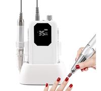 35000rpm Rechargeable Coreless Motor, 2500mah Battery Capacity Quiet No Noise Solid Color Nail Drill Machine with Power Charging Station,A1