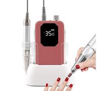 35000rpm Rechargeable Coreless Motor, 2500mah Battery Capacity Quiet No Noise Solid Color Nail Drill Machine with Power Charging Station,A6