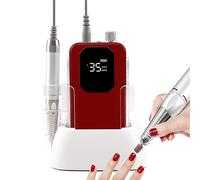 35000rpm Rechargeable Coreless Motor, 2500mah Battery Capacity Quiet No Noise Solid Color Nail Drill Machine with Power Charging Station,A7
