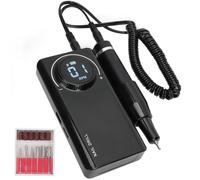 35000RPM Rechargeable Nail Drill Pen, 3000mAh, 69x23x138mm Black
