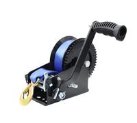 3500lbs Boat Trailer Winch for Trailers，Heavy Duty Hand Manual Winch with 32FT Strap & Hook，for Boat Trailer Winch and Jet Ski Trailer Black