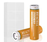 3500mAh REACELL 2 Pack Rechargeable Battery, 3.7 Volt Flat Top Battery High Power Lasting Long for Headlamp, LED Flashlight, Solar Light, Electronic Devices etc (65 * 18 * 18mm)