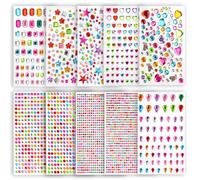 3500pcs Self Adhesive Gem Stickers, Multicoloured Gems for Crafting, Acrylic Glitter Stickers, Sticky Gems for Kids DIY Face Hair Deco