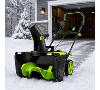 3500W Cordless Snow Thrower with 180° Adjustable Chute 4Batteries