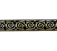 35056-swgo 1A-Kurzwaren Celtic border ribbon, 35 mm wide, 10m long, black-gold
