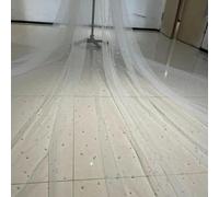 350cm Length Pearls Wedding Veil 300cm Width 1T Bridal Veil Luxurious Bride Veil Bridal Party Veils-White-350cm