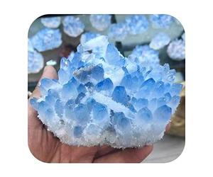 350g-500g Blue White Crystal Cluster Quartz Cluster Samples Crystal Stone for collecction 1pc