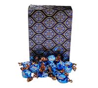 350g Rectangular Box Royal Blue & Gold Pattern of Walkers Salted Caramel Toffee