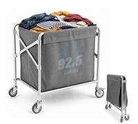 350L Commercial Laundry Trolley on Wheels, Folding Linen Cart