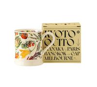 350Ml/12oz Vintage Ceramic Drinking Mug, Breakfast Milk Couple Cup with Handle - Cream Yellow Mug Vegetables