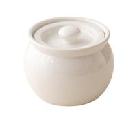 350ml/400ml Ceramic Stew Pot with Lid Porcelain Steaming Pot, Stewing Bowl Soup Crock Earthenware Pot Simmering Jar(White)