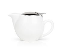 350ML Ceramic Teapot with Infuser Removable,Tea Pot Infusers for Loose Teas,Small Teapot with Lid for Blooming & Loose Leaf Tea,Ideal for Daily Drinking At Home Or in The Office(White)