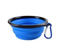 350ML Dog Food Bowl Feeder Cat Drinking Water Folding Silicone Pet Travel Bowl Foldable Cup and Plate with Carabiner Pet Supplies(Blue,Small)