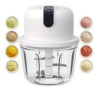 350ML Electric Garlic Chopper, Portable Veggie Chopper,Garlic Grinder Masher Onion Chopper, Blender to Vegetable, Cordless Food Processor for Ginger, Chili, Fruit, Meat, Spices, Beans, etc