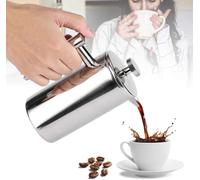 350ml French Press Coffee Maker Set Stainless Steel Portable and Heatable Coffee Maker Insulated Heat-Resistant Coffee or Tea Brewed Coffee Maker
