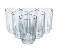 URBNLIVING 6Pcs Glass Drinking Tumblers Set, Whiskey Water Highball Cups, Durable Clear Drinkware for Home Bar Parties, Cocktails, and Stylish Beverages Glasses for Everyday Use 250/300/350ml