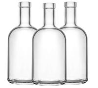 350ml Glass Spirit Bottle with Cork Stopper - Empty Liquor Bottle for Gin, Vodka, Whiskey, Rum, Liqueurs & Homebrewing J&B (24)