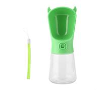 350ML Portable Dog Cat Water Cup, Devil Shaped Pet Drinking Bottle, One Hand Push Button Water Feeder with Leak Proof Gel Seal for Small Medium Dogs Cats Outdoor Travel (Green)