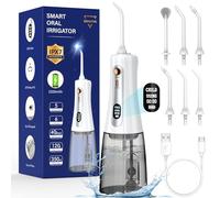 350ML Powerful Water Flossers for Teeth - Portable Water Flosser Cordless Oral Irrigator with 5 Modes 6 Jet Tips for Home Travel