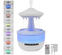 350ml Rain Drop Humidifier with Remote Control, 7 Colors Night Light, Bluetooth Mushroom Raincloud Humidifier with Water Drop Sound, Aromatherapy Essential Oil Diffuser for Home Office