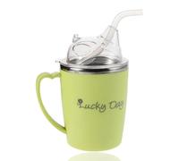 350ml Sippy Cup with Straw, Green Beakers for Elderly 3-in-1 Non Spill Cups for Elderly, Drinking Cups with Lids and Straws Suitable for The Elderlys and People with Limited Mobility