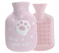 350ml Small Hot Water Bottle with Removable Cloth Cover,Hand and Foot Warmer for Office Use,Mini Warm Water Bag for Women & Men,Hot Water Bags for Human Use,Cute Design,Keep Warm,Comfortable,Pink