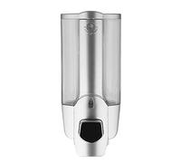 350ML Soap Dispenser, Wall Mounted Manual Hand Sanitiser Dispenser, Liquid Shampoo Shower Gel Dispenser Lotion Container for Family Washroom or Kitchen Matte Silver