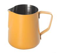350ml Stainless Steel Milk Frothing Pitcher for Espresso Coffee Making - Spout Foam Jug with Measuring Scale Professional for Barista-Grade Dishwasher Safe(Yellow)