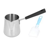 350ml Turkish Coffee Pot, Stainless Steel Butter and Coffee Warmer Glossy Surface Mini Milk Jug with Spout Coffee Latte Making Tool