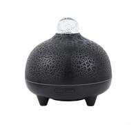 350ml USB Powered Volcanic Aroma Diffuser and Humidifier with Flame Night Light Effect, Silent Operation and Waterless Auto Shutoff for Aromatherapy (black)