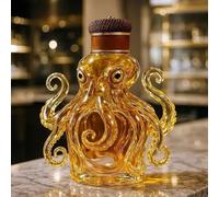 350ML Whiskey Decanter Wine Bottles Art Statue Figurine - Glass Bottle Creative Animal Theme Wines Set, 3D Octopus Whiskey Wine Bottle, Home Bar Whiskey Decanter Centerpiece(A)