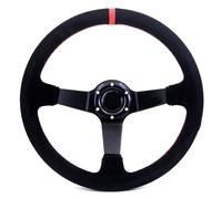 350mm Suede Leather Deep Dish Sport Drifting Car Steering Wheel Shift Paddle Extension