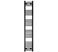350mm Wide Black Flat Straight Heated Bathroom Towel Rail Radiator For Central Heating Stylish Designer In Various Sizes UK (Alyssa 350 * 1700mm Black)