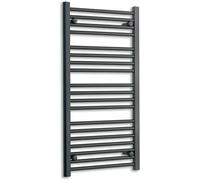 350mm Wide Black Heated Towel Rail Straight Flat Bathroom Warmer Radiator Rack Central Heating Turkish Zone (350mm x 1000mm)