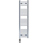 350mm Wide Chrome Electric Bathroom Towel Rail Radiator Heater With AF Thermostatic Electric Element UK Pre-Filled (350 x 1200 mm)