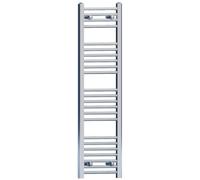 350mm Wide Chrome Heated Bathroom Towel Rail Radiator For Central Heating Designer UK (350mm x 1200mm (h))