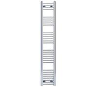350mm Wide Flat Chrome Heated Bathroom Towel Rail Radiator For Central Heating Designer UK (350mm x 1700mm (h))