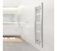 350mm Wide Narrow Small Chrome Heated Towel Rail Straight Flat Bathroom Warmer Radiator Rack Central Heating Turkish Zone (350mm Wide x 1000mm High)