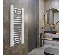 350mm Wide Narrow Small Chrome Heated Towel Rail Straight Flat Bathroom Warmer Radiator Rack Central Heating Turkish Zone (350mm Wide x 800mm High High)
